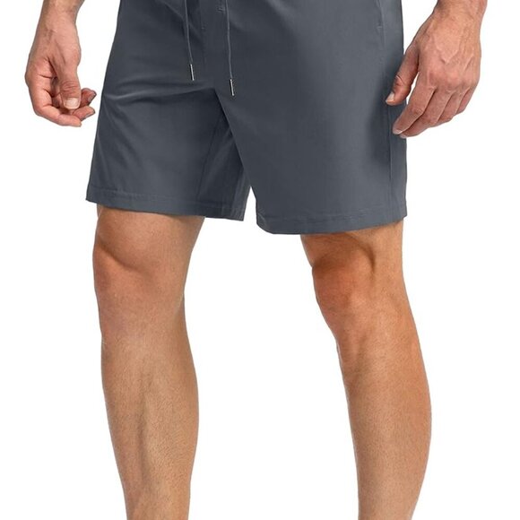 Men's Lightweight Quick Dry Athletic Shorts with Zipper Pockets, 7 Inch Inseam, - Picture 2 of 6